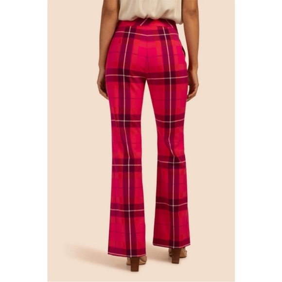 Trina Turk Jeans Trina Turk Starburst Hot Pink Plaid Wide Leg Pant